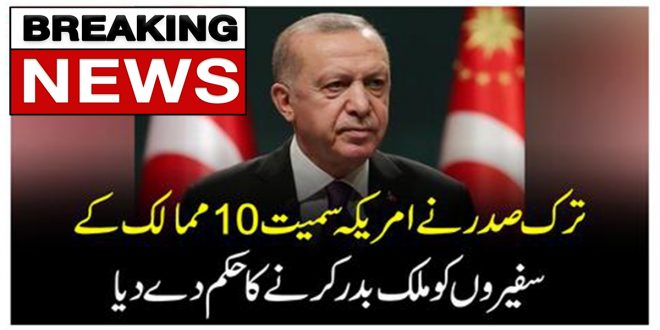 ترک صدر نے امریکہ سمیت 10ممالک کے سفیروں کو ملک بدر کرنے کا حکم دے دیا – News 92