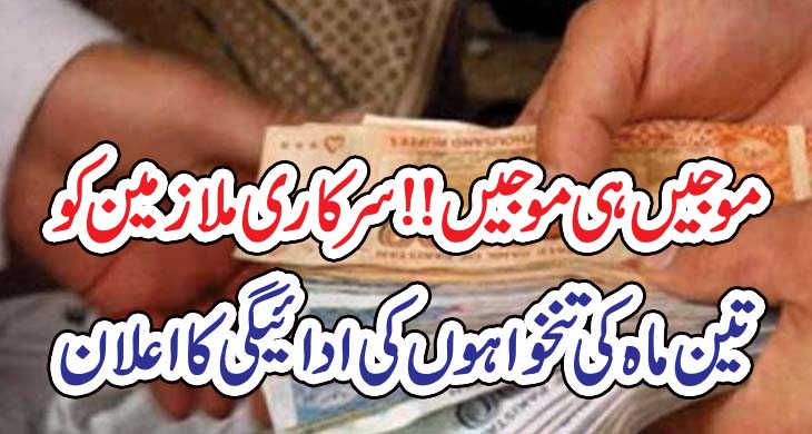 موجیں ہی موجیں!!سرکاری ملازمین کو تین ماہ کی تنخواہوں کی ادائیگی کا اعلان – PAKISTAN PRESS