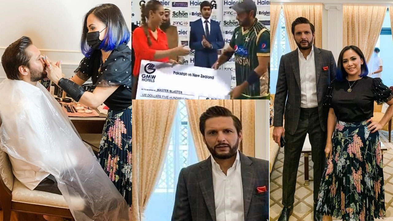 Shahid Afridi Pictures Viral on Social Media with Make Up Artist – Lollywood Showbiz